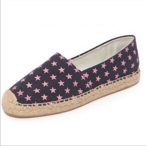 Stars Fabric Print Espadrille Slip On Loafer Flats - Picture 2 of 2